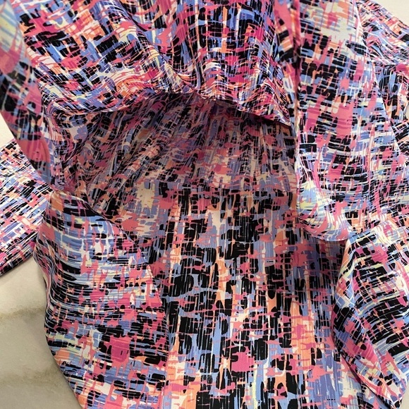 NYDJ Henley Blouse size Small 3/4 length sleeves Multicolor Print - Picture 9 of 14